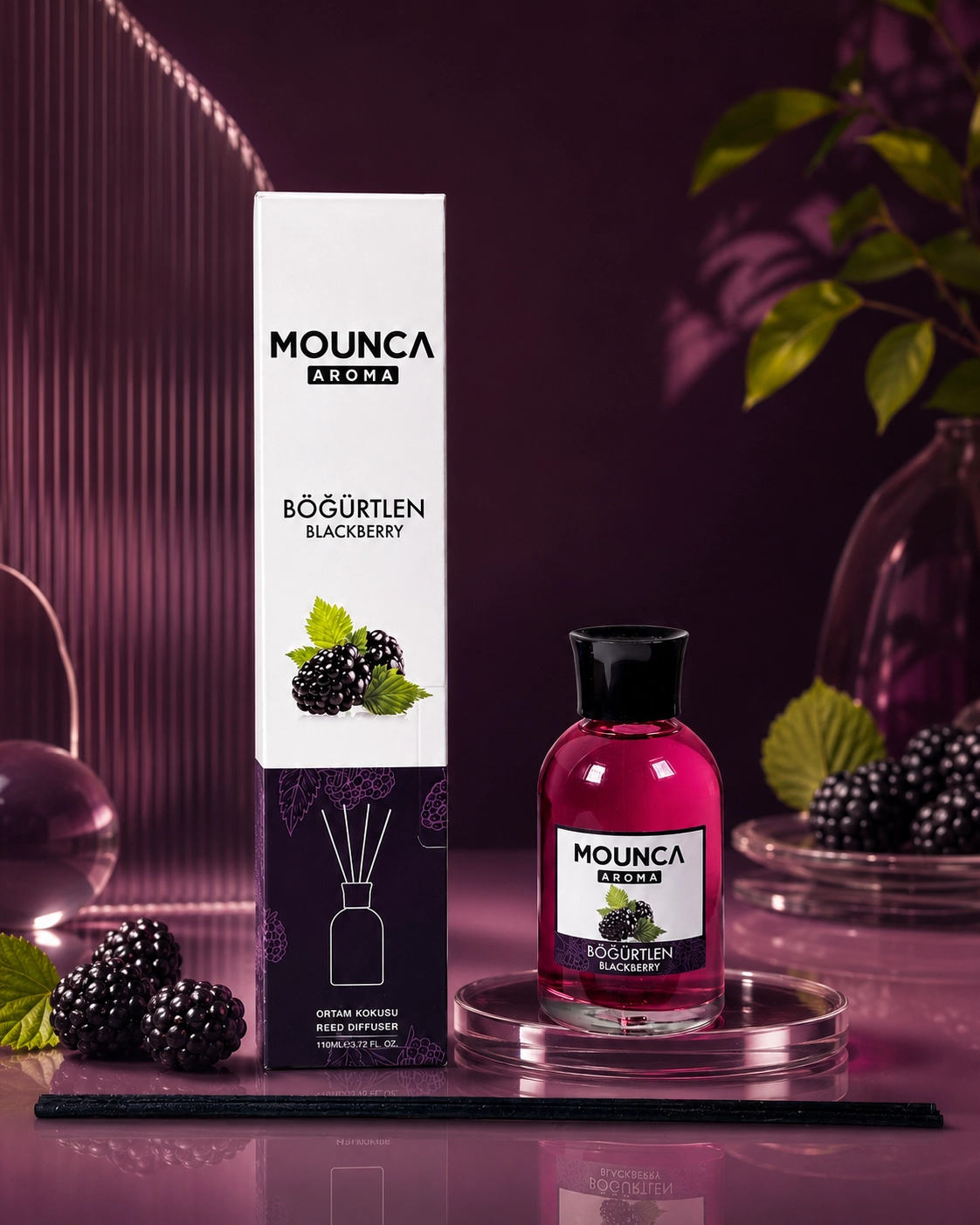 Mounca Aroma Böğürtlen Çubuklu Oda Kokusu – 110 ml - Görsel 2